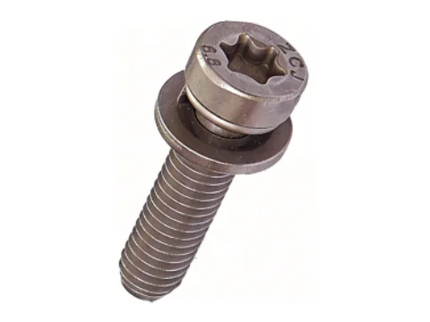 Torx pan head screw with captive washer and locking patch